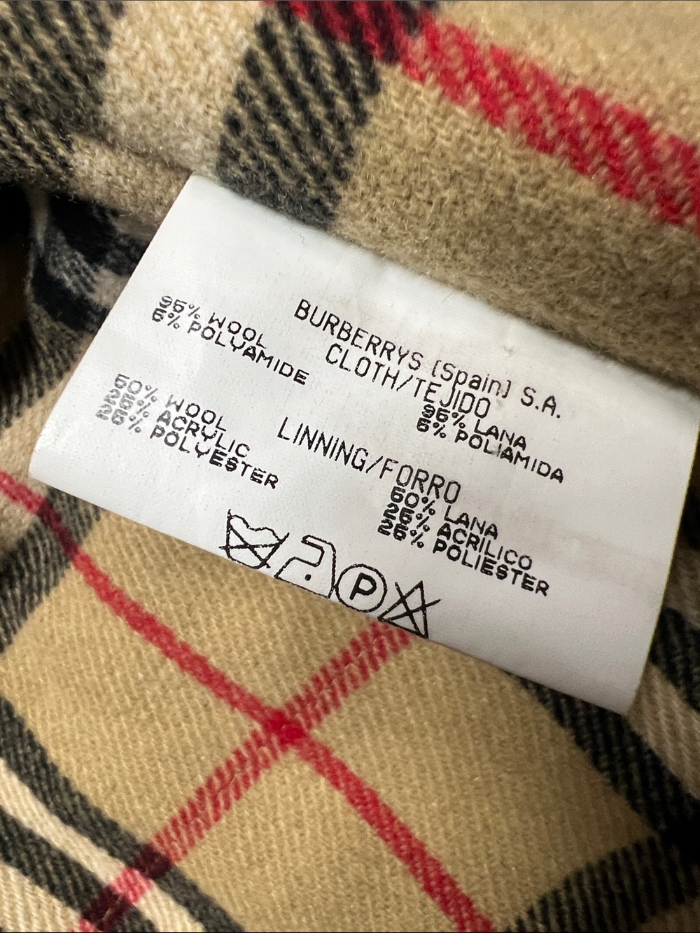 Burberry Gray Wool Pea Coat with Beige Check Lining - Picture 5 of 10